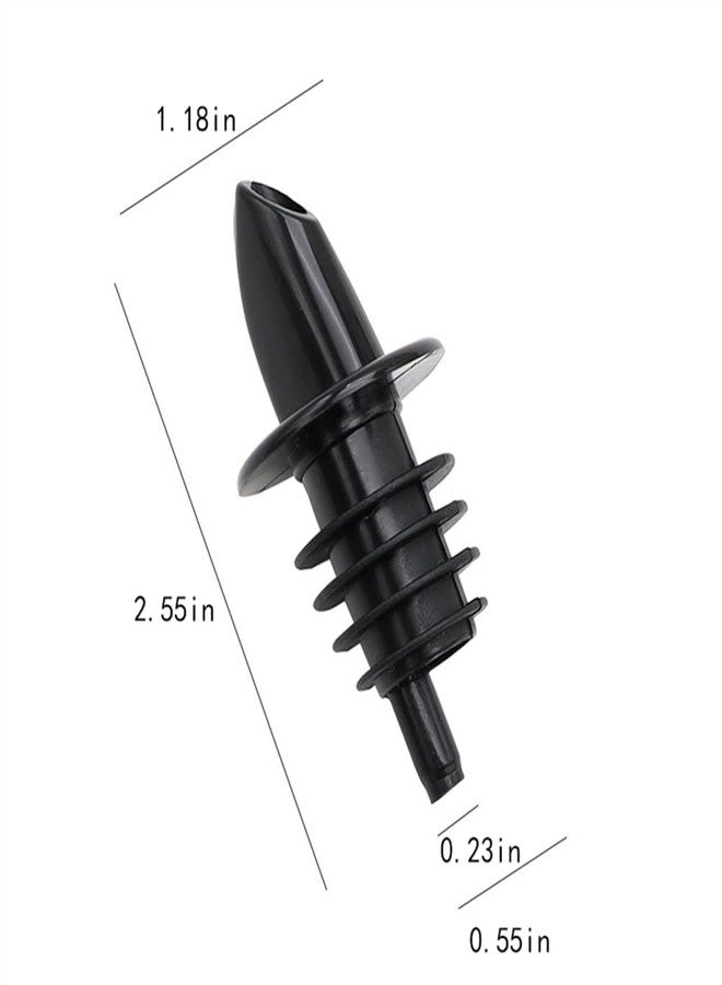 Much Hotter 6 Pieces Plastic Bottle Pourer，Free Flow Pourers, Plastic Bottle Spout for Mixed Drinks,or Snowcone Syrup，Easy Pourer Dispense - Easy Install, Durable, Professional Bar Tool，Black, 6-Pack - Image 2